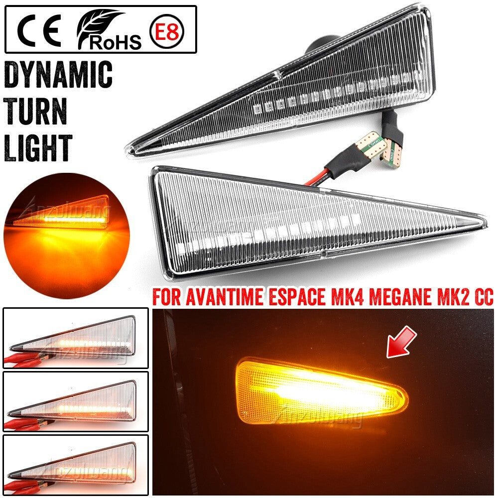 Dynamic Side Marker Turn Light For Megane for Renault Avantime Espace Scenic Thalia