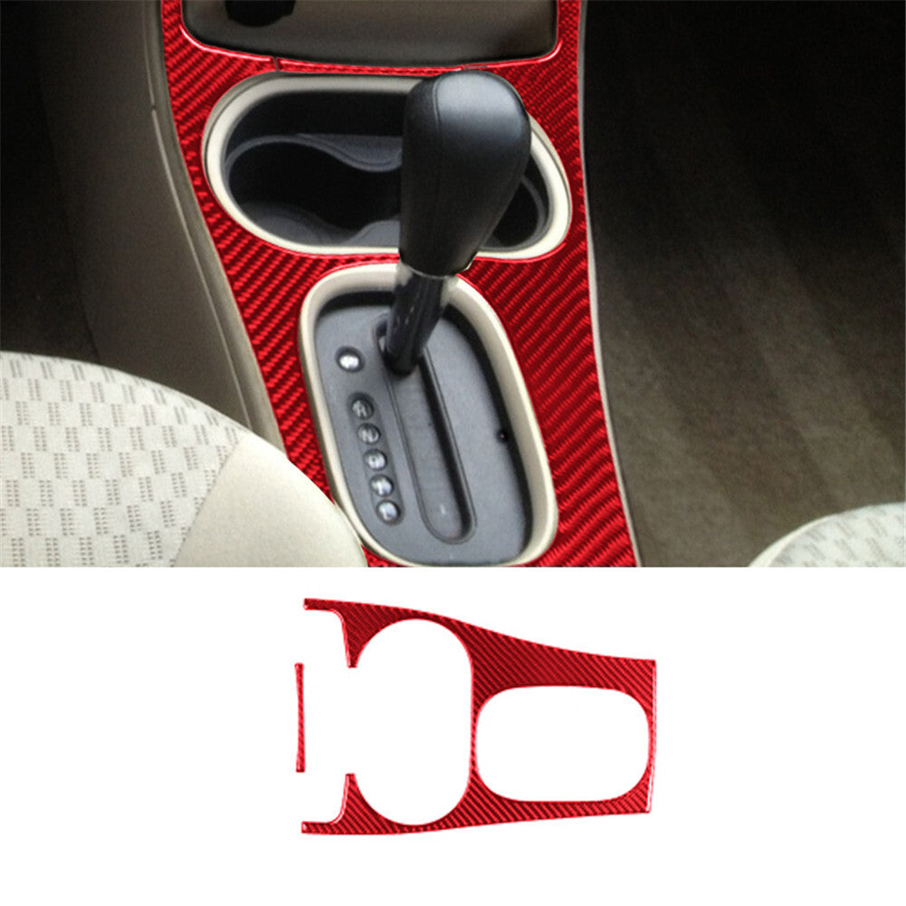 2Pcs Red Gear Shift Frame Trim Panel Carbon Fiber for Chevrolet COBALT 2005-2010