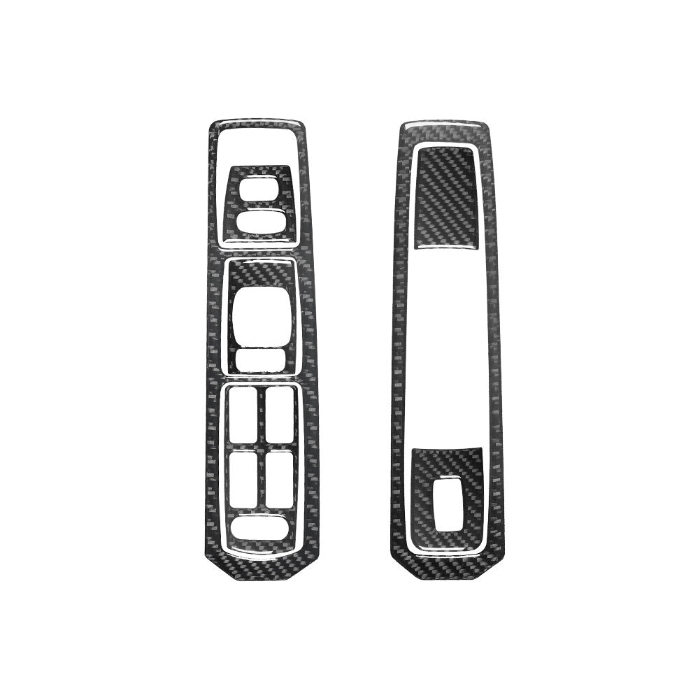 7Pcs Carbon Fiber Front Window lift Control Cover Trim for Cadillac CTS 2003-07