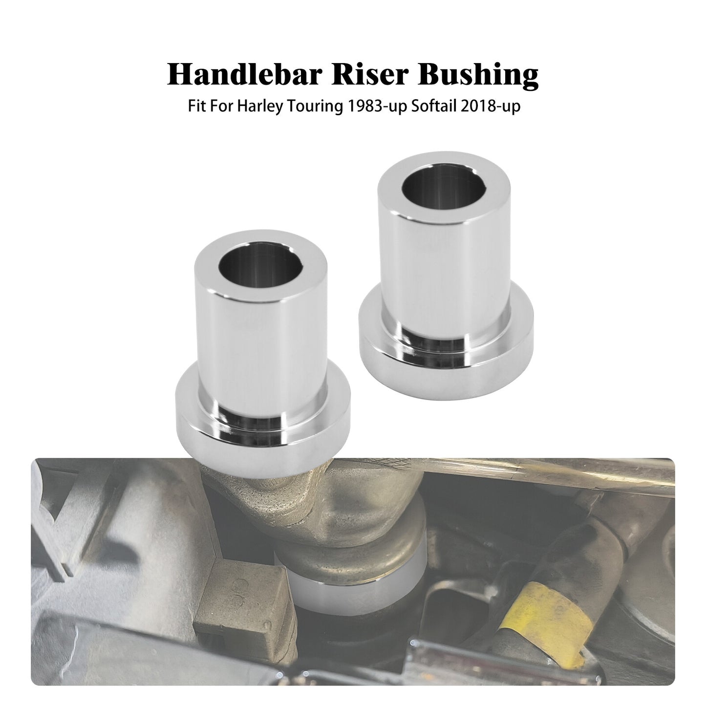 Chrome Handlebar Riser Bushings Kit Fit for Harley Softail 2018-Up Touring 83-Up