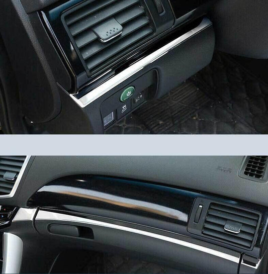 for Honda Accord 2013-2017 Chrome Steel Center Console Dashboard Strip Trim 4Pc