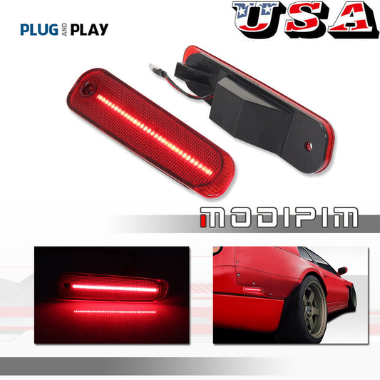 Red lens LED rear bumper side marker lights applicable to 1990-1996 for Nissan 300ZX Z32