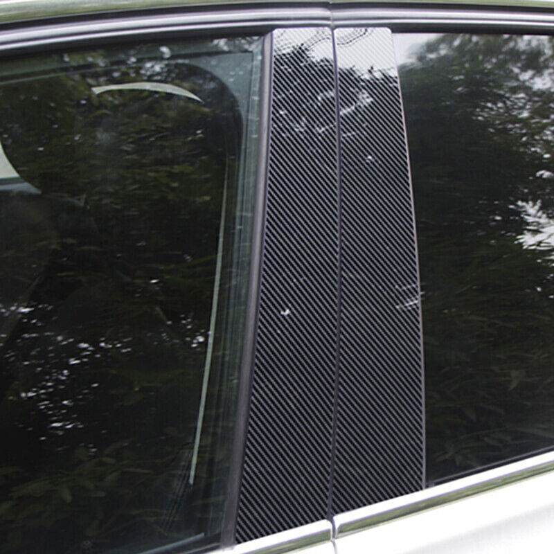 for Benz C-Class W204 2008-14 Carbon Fiber Pillar Post Door Window Molding Strip