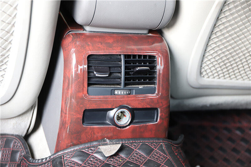 Car Inner Rear Air Outlet Vent Frame Trim Fit for Audi A6L 2005-2011 Brown Wood