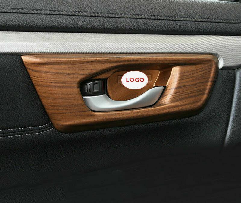 for Honda CR-V 2017-2021 Interior Door Handle Cover Trim 4PCS Wood Grain Look