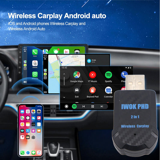 New Plug and Play Type-C/USB for Mini 2 in 1 Box Carplay For Apple iOS Android Auto