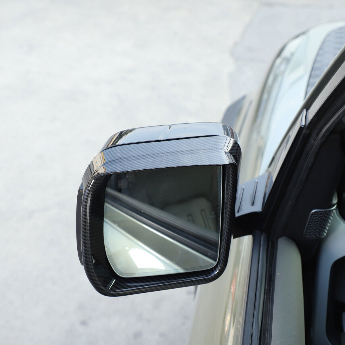Carbon Style ABS Rear View Mirror Sun Rain Guards for Defender 110 90 2020-2023