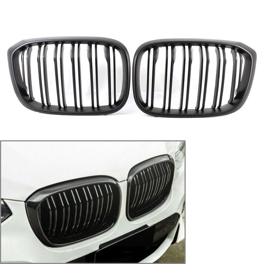 Front Hood Kidney Grille Grill Mesh for BMW X3 G01 X4 G02 18-21 Matte Black