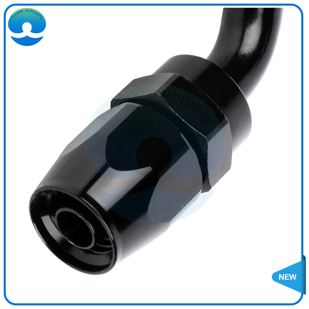 2Pcs Swivel Hose End Fitting Adaptor 8AN 45 Degree For Oil Fuel Line Black