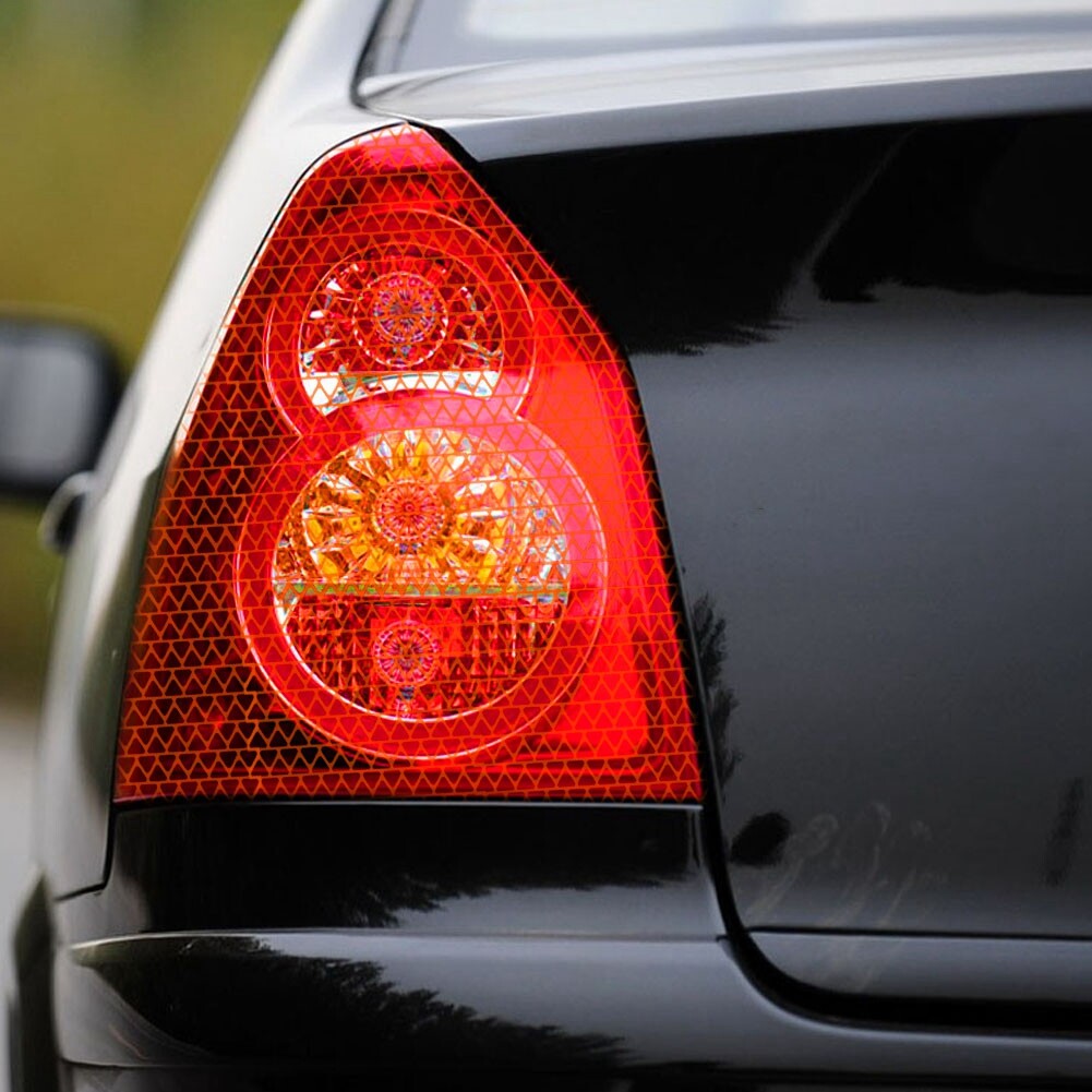 2Pack Car Rear Tail Light Lamp Stickers Honeycomb Type Decal Orange 4830cm