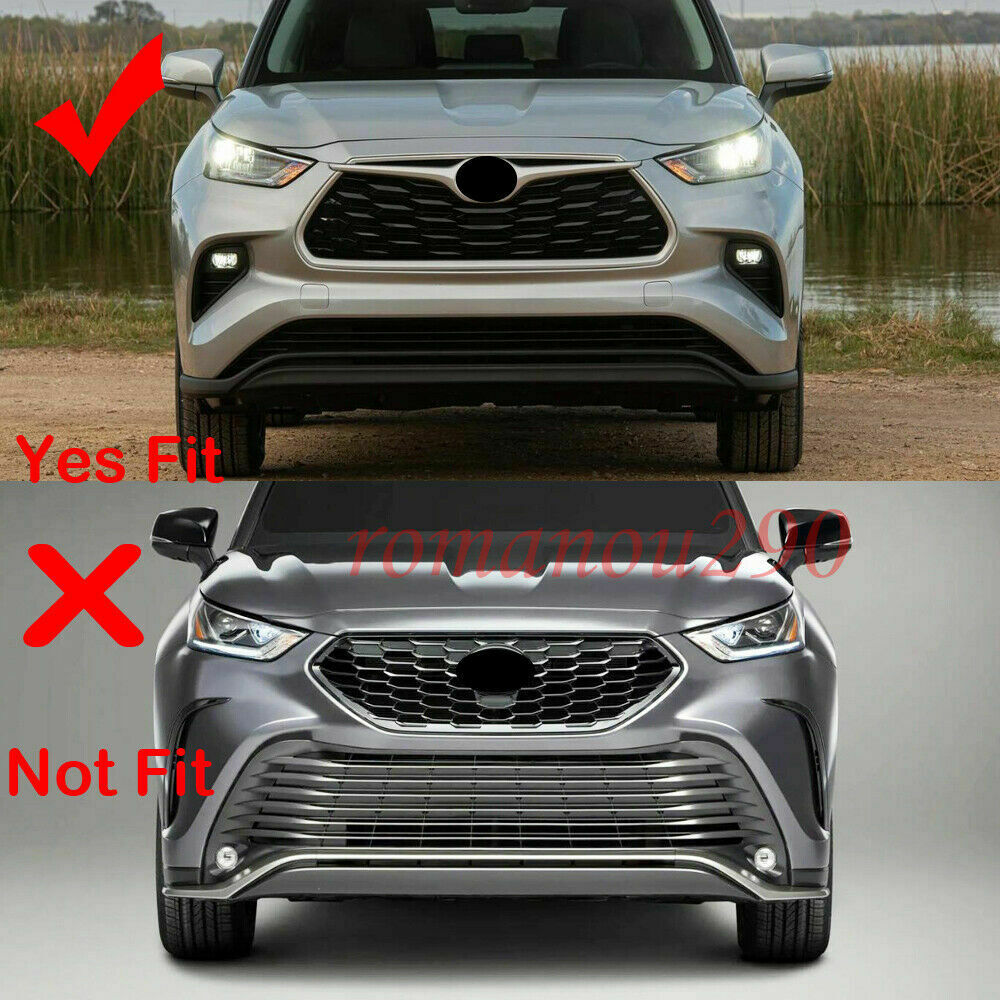 for Toyota Highlander 2020-2023 Matte Silver Front Bumper Lip Molding Strip Trim