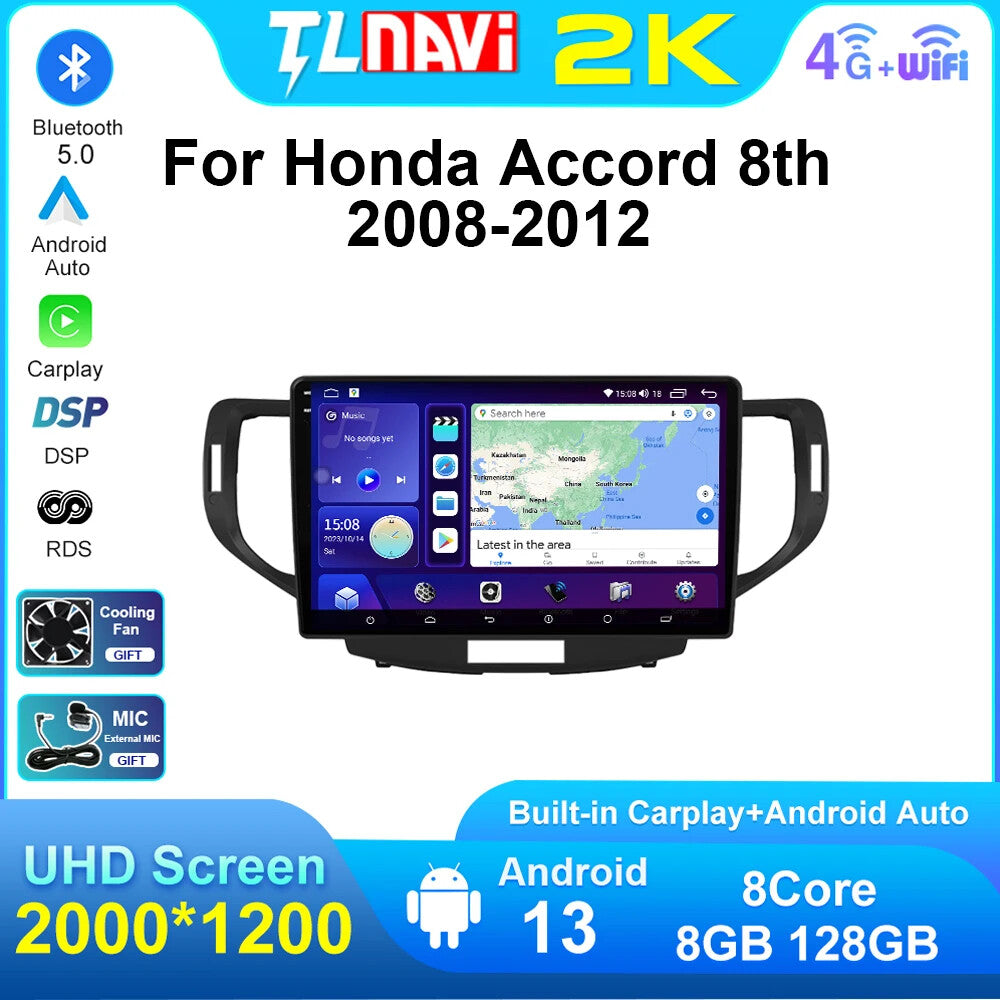 for Honda for Accord 8 Euro Car Radio Multimedia Android Video Player Navigation GPS