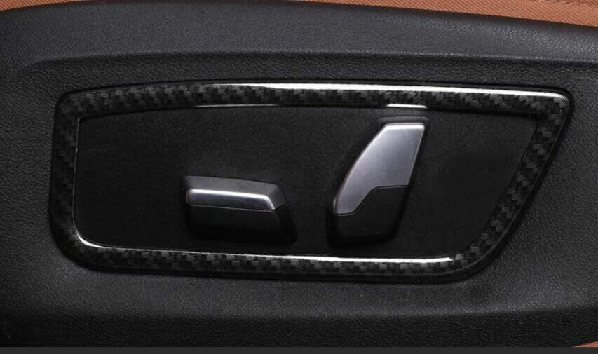 for BMW 5 Series 2018-2022 Frame Trim for Seat Adjust Handle Button ABS Carbon Fiber