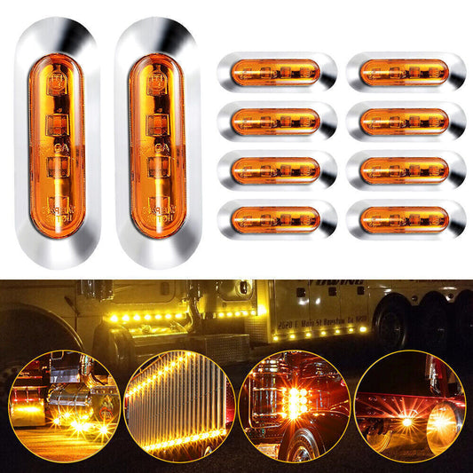10-50X Yellow Amber 4 SMD LED Side Marker Tail Light Clearance Truck Trailer Car