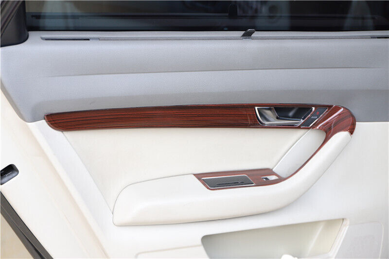 Inner Door Panel Cover Decoration Trim 4PCS Fit for Audi A6L 2005-2011 Red Wood