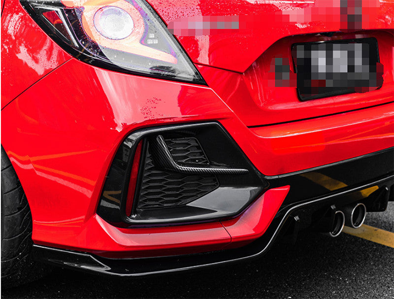 for Honda for Civic Hatchback 2016-2021 Carbon Fiber Rear Fog Lamp Light Strip Trim