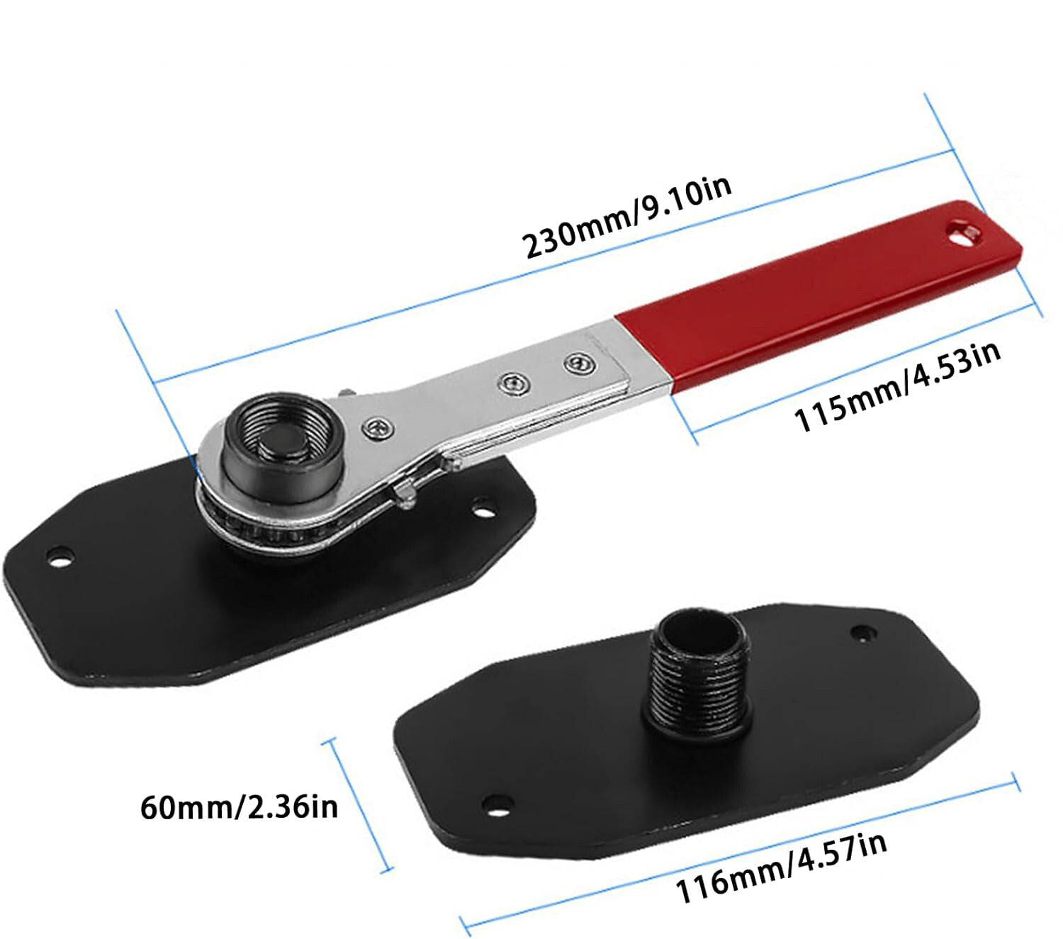 Car Ratchet Brake Piston Wrench Spreader Caliper Pad Install Tool Press Red