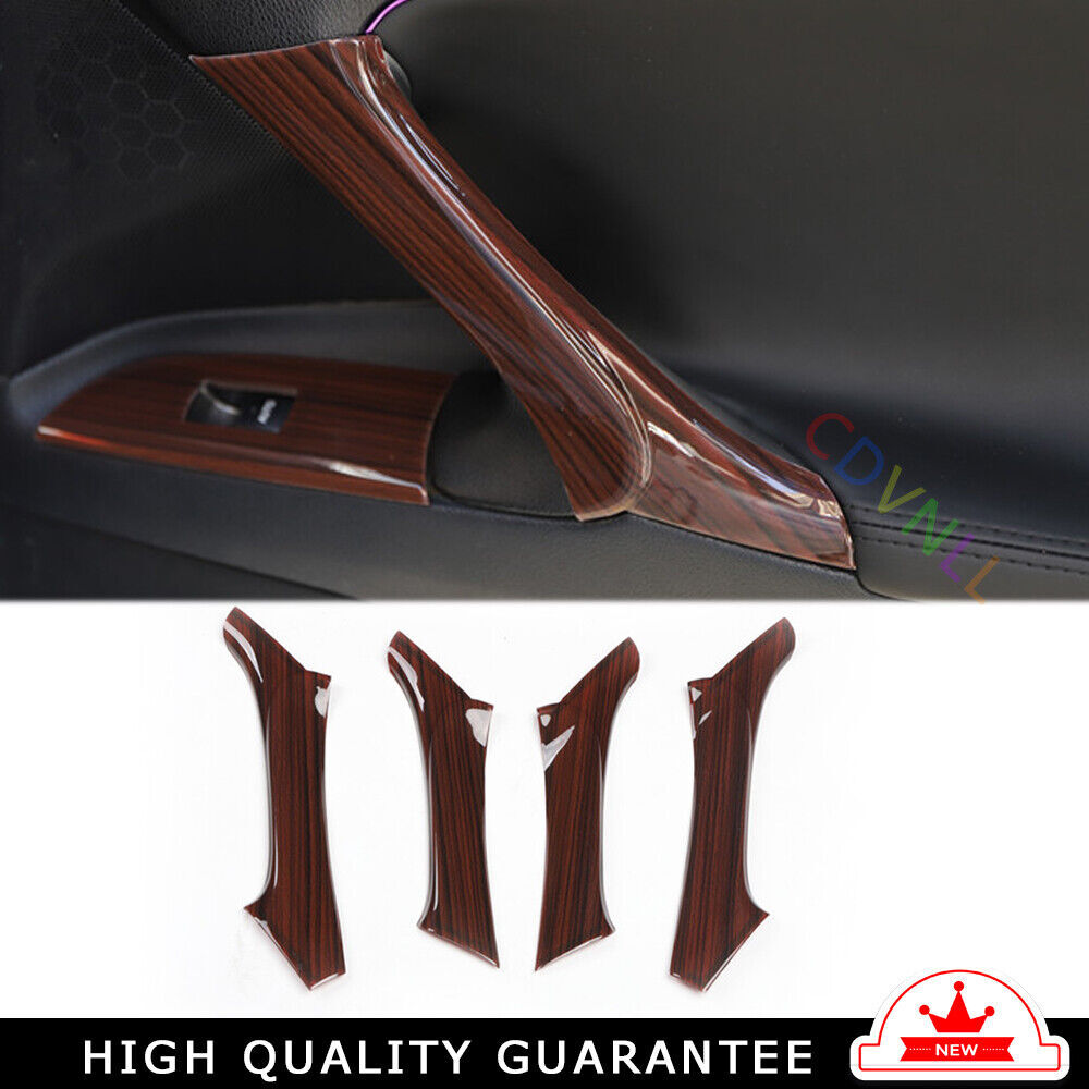 Car Inner Door Handle Lock Cover Trim 4PCS Fit for Lexus IS 2006-2011 Red Wood