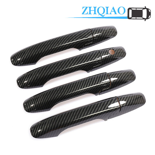 Carbon Fiber Side Door Handle Covers Trim Fit for Honda City 10-14