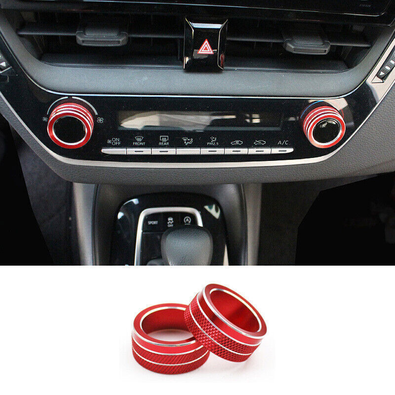 for Toyota for Corolla 2019-22 Red Alloy Central Console AC Switch Button Ring Cover