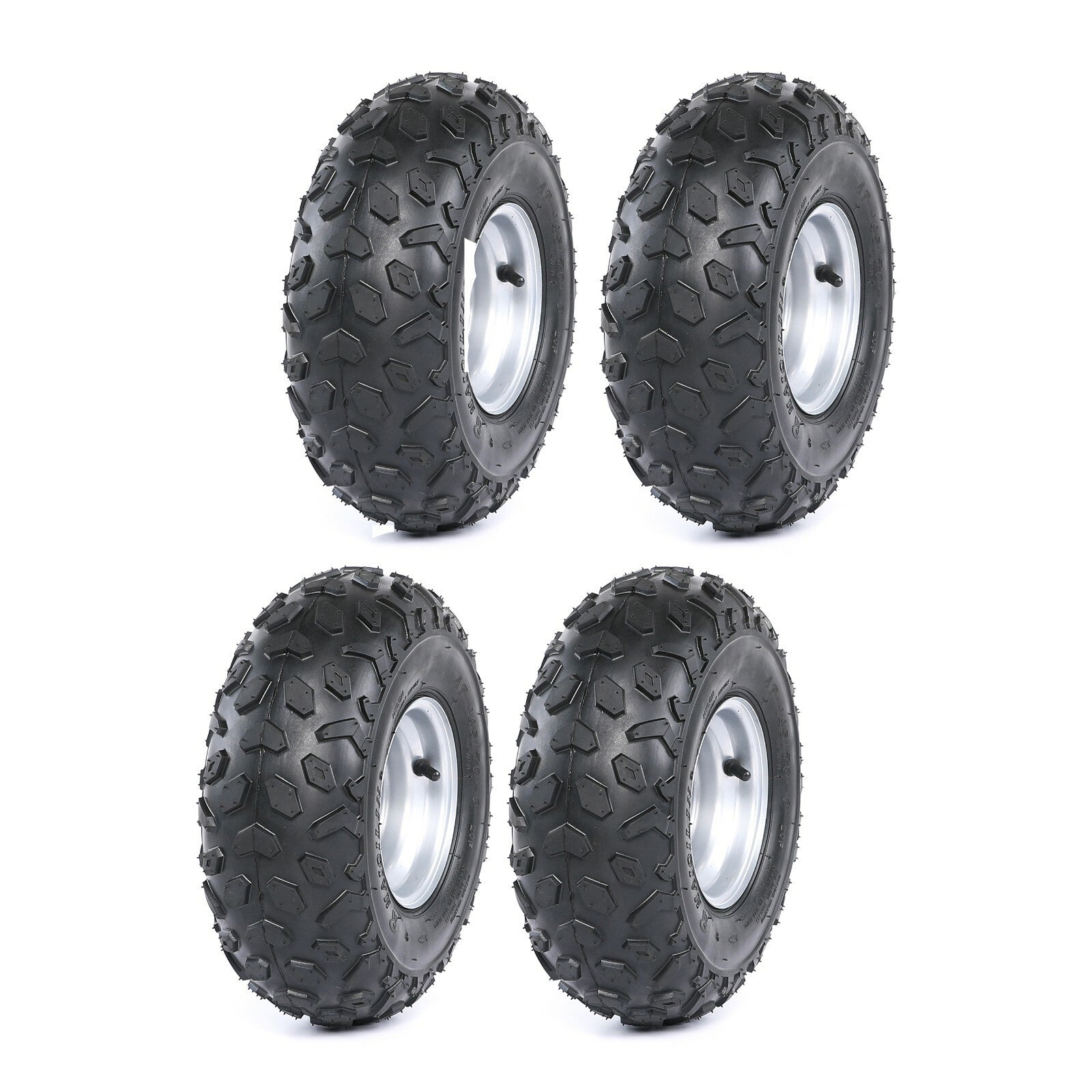 4-piece 145/70-6 tire and rim set suitable for Taodao all-terrain vehicles, off-road vehicles, off-road bicycles, and go-karts.
