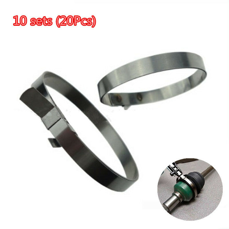 10 Set Car Constant Velocity CV Joint Boot Clamps Clip Fastener Stainless Steel
