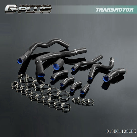 10-Piece Black Silicone Radiator Hose Kit for BMW for Mini Cooper S R53 2001-2006