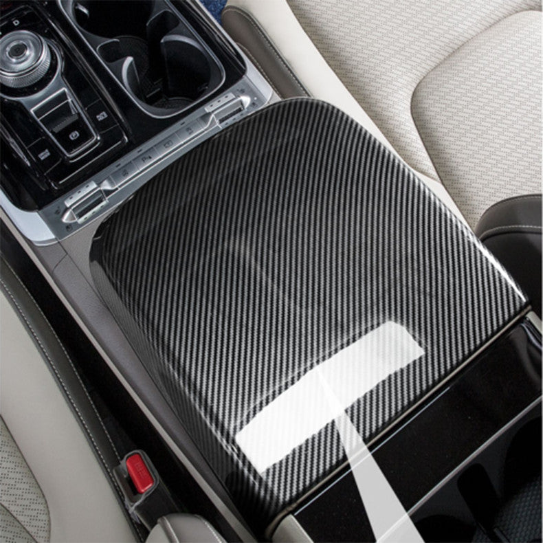 for Kia Carnival 2022-2023 Carbon Fiber Center Console Armrest Storage Box Cover