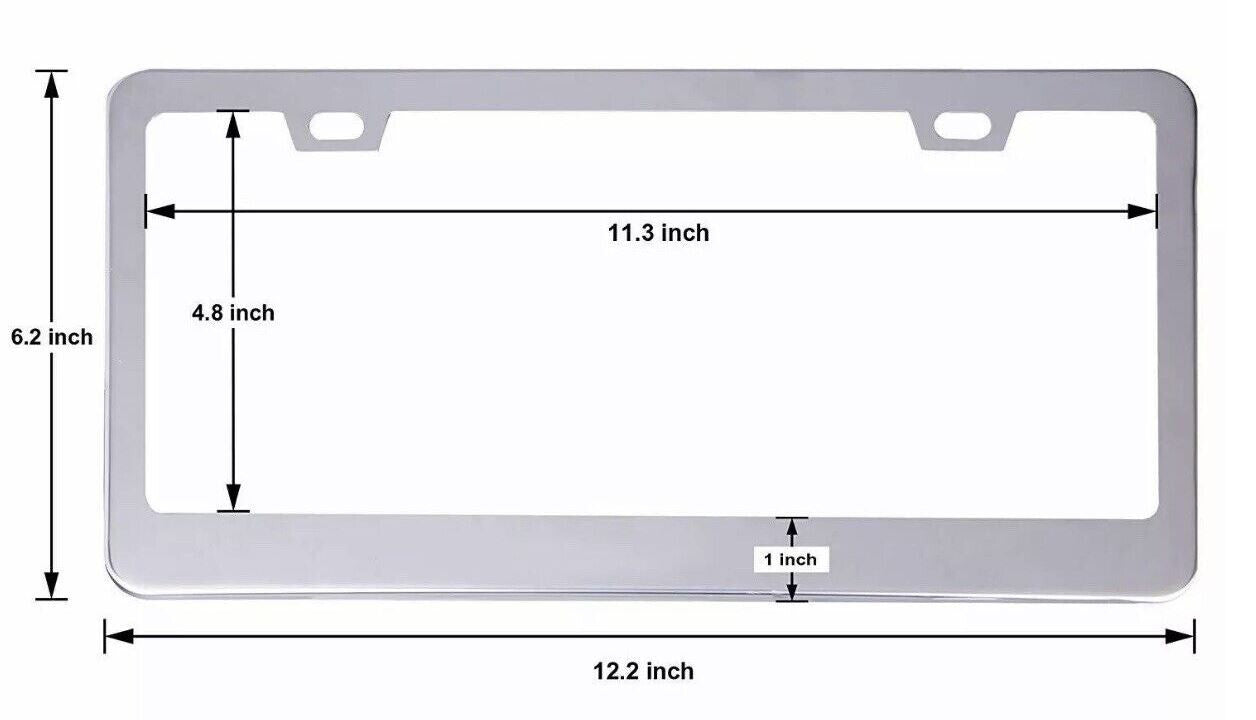 2-piece car license plate frame cover, rear boot, trunk screw cap, chrome alloy, suitable for Ram