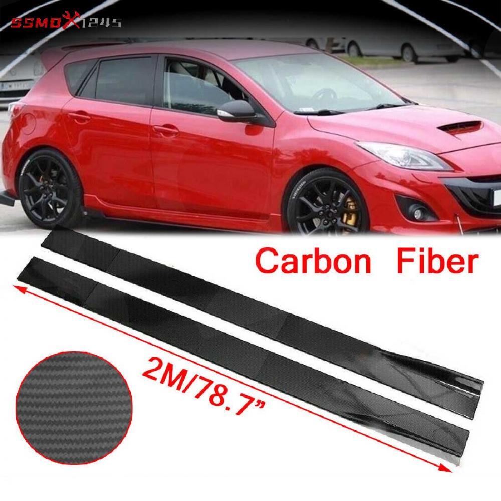 78.7 Carbon Fiber Look Side Skirt Splitter Lip Kit for Mazda 3 Speed Hatchback