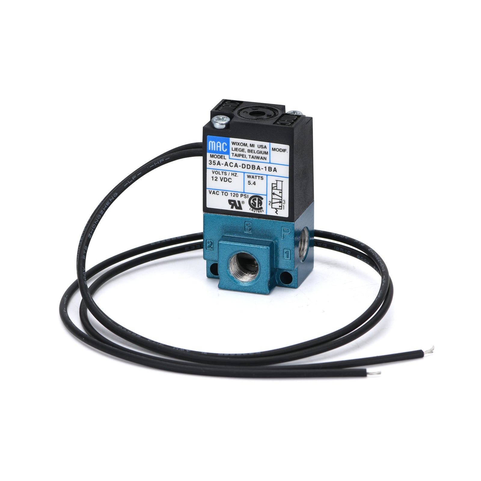MAC 3 Port Electronic Boost Control Solenoid Valve 12V 35A-AAA-DDBA-1BA 5.4W ECU