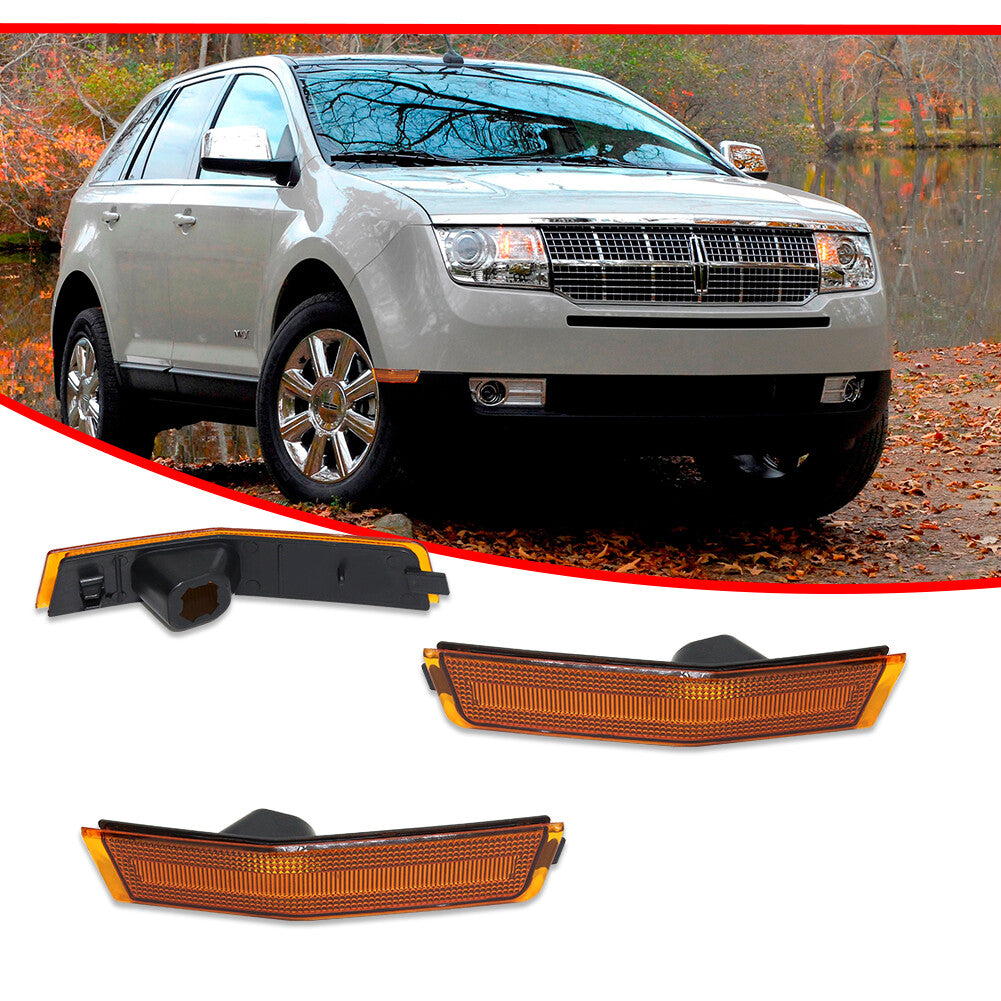 Suitable for 2007-2010 for Lincoln MKX front bumper side marker light reflector amber lens