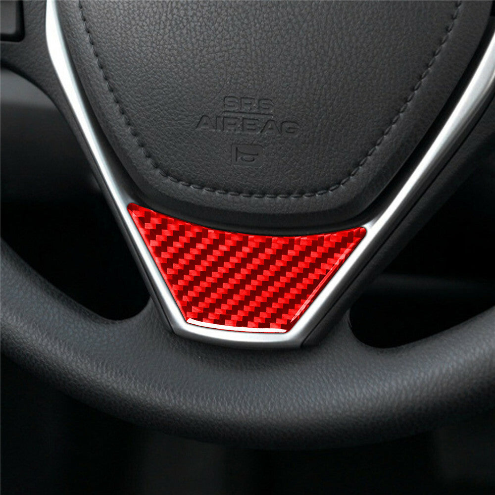 Red Carbon Fiber Interior Steering Wheel Cover Trim For T@yota for Corolla 2014-2018