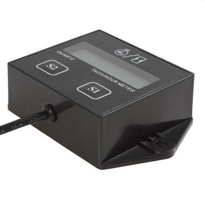 Motorcycle ATV Digital Engine Tach Tachometer Hour Meter Inductive Gauge