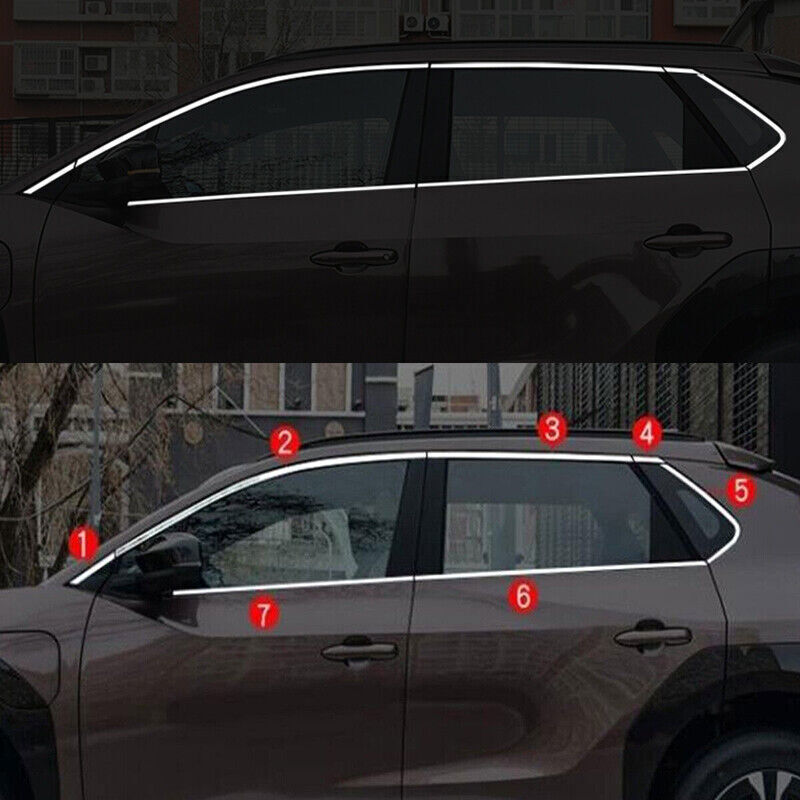 for Toyota BZ4X 23-24 Chrome Steel Side Window Sill Molding Strip Cover Trim 14P