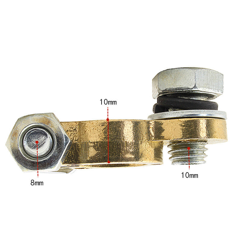 2-Piece Set of M10/M8 Automotive Battery Pure Copper Battery Clips and Cable Headers