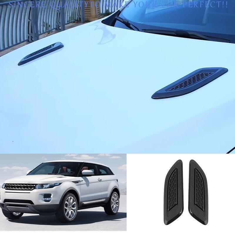 for Range Rover Evoque 12-25 2P Carbon Fiber Engine Hood Fender Air Outlet Trim