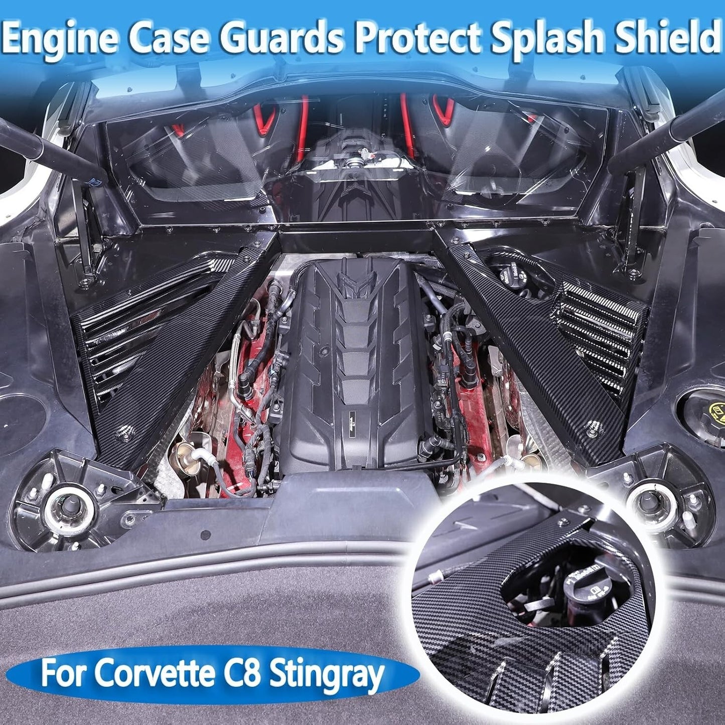 Carbon Fiber GM Style Engine Bay Panel Cover For 2020-2024 for Corvette C8