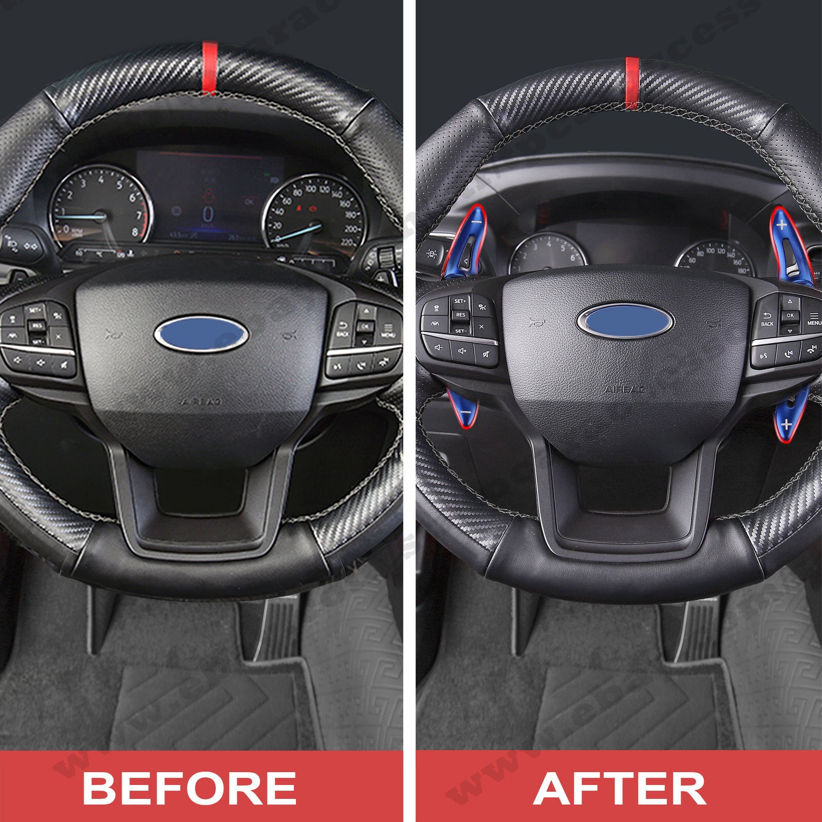 Blue Steering Wheel Shift Shifter Extension Paddle for Ford Explorer 2020 2021