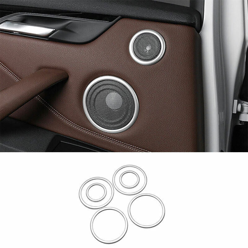 Fit for BMW X1 F48 2016-2022 ABS Silver Inner Door Horn Ring Frame Cover Trim 6P