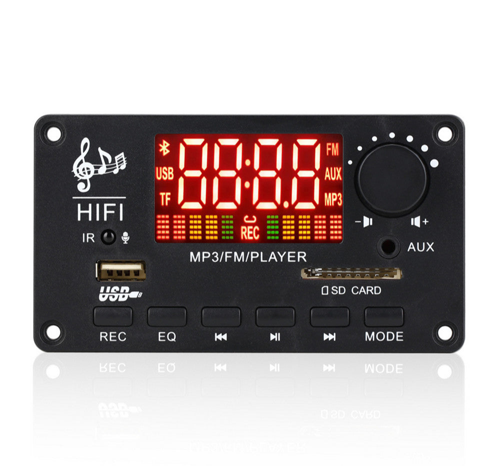 Car MP3 Decoding Board Bluetooth 5.0 Power Amplifier TF USB FM W/Remote Control