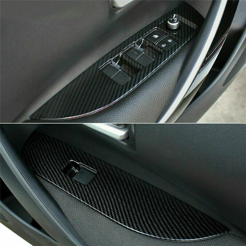 5P Carbon Fiber Window Lift Switch Panel Trim for Toyota for Corolla Cross 2020-2023