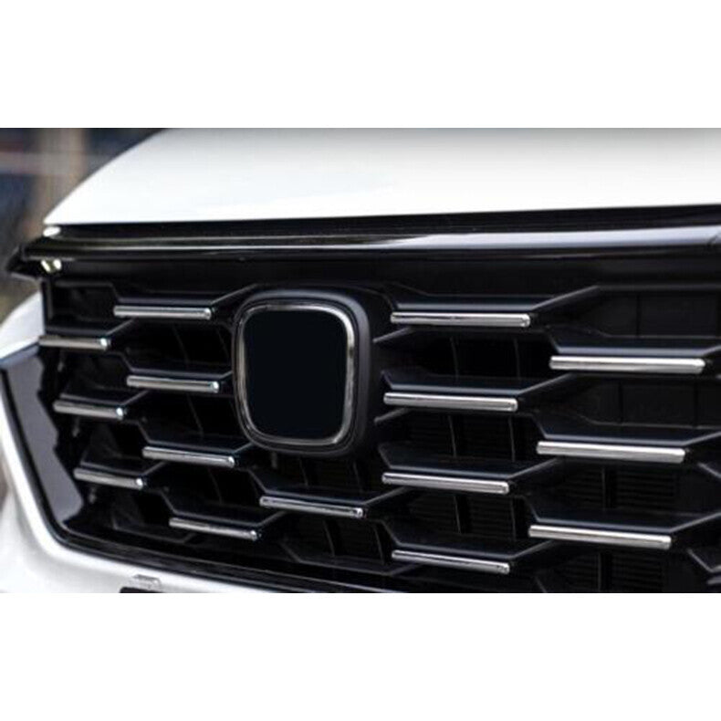 for Honda CR-V 2023-2024 Chrome Steel Front Bumper Grille Grill Cover Decal Trim
