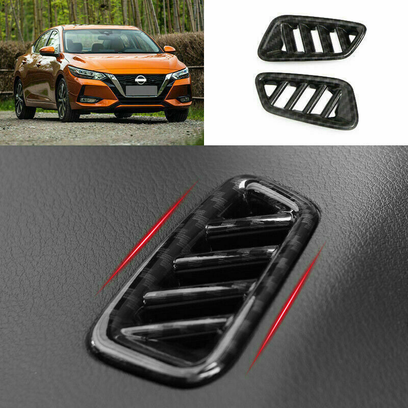 for Nissan Sentra 2020-2022 ABS Carbon Fiber Dashboard AC Air Outlet Vent Trim