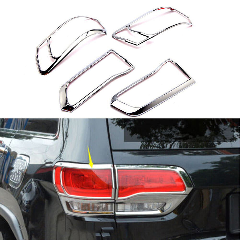 Fit for Jeep Grand Cherokee 2014-2021 Chrome Rear Tail Light Frame Cover Trim 4P