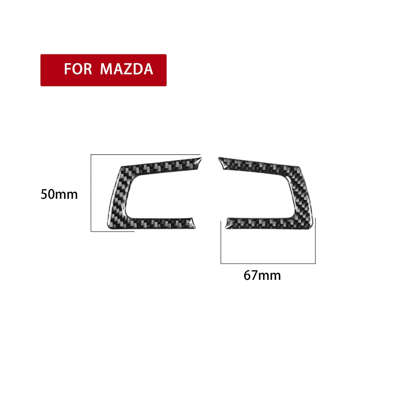 2x Carbon Fiber Steering Wheel Button Cover Trim for Mazda MX-5 Miata 2009-2015