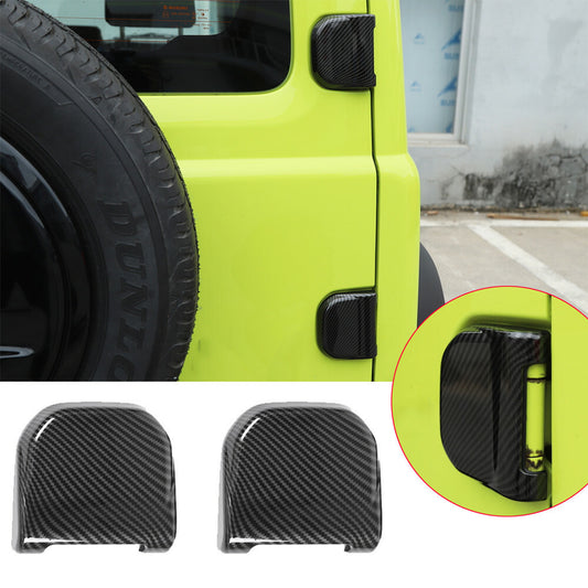 Carbon Fiber ABS Rear Door Tailgate Hinge Cover Trim for Suzuki for Jimny 2019-2022