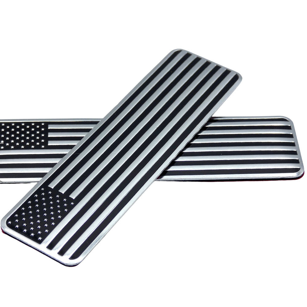 Car 3D Metal American Flag Sticker Decal Body Emblem Decor Accessories Black