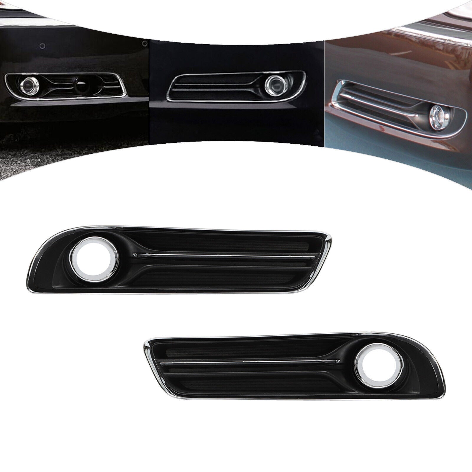 Pair Front Fog Light Lamp Trim Lamp Set Accessories for Chrysler 300 2011-2014