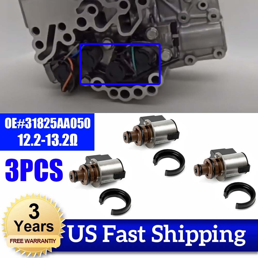 3PCS Torque Converter Lock-Up Solenoid for Subaru Lineartronic CVT TR580 TR690